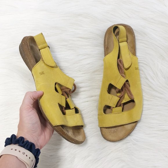 El Naturalista Shoes - EL NATURALISTA Borago Yellow Lace Up Sandal SZ 40